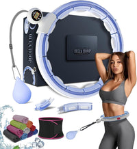 Aro de fitness desmontable circular con bola giratoria de 360 grados para masaje, gimnasia y fitness para adultos para bajar de peso.